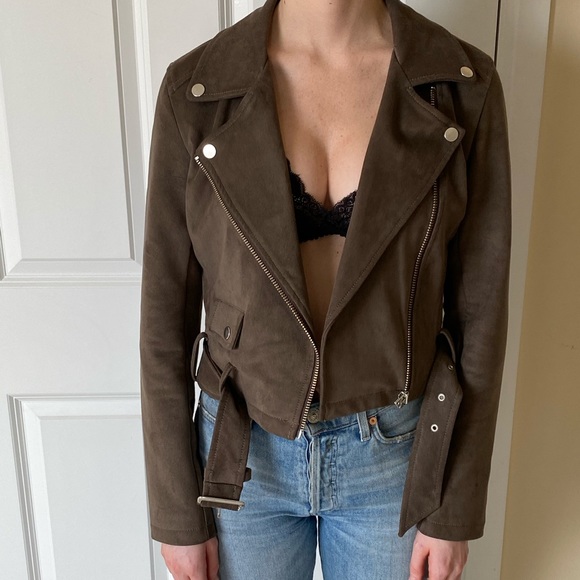 Talula (Aritzia) Taupe Moto Jacket XS - Picture 2 of 6